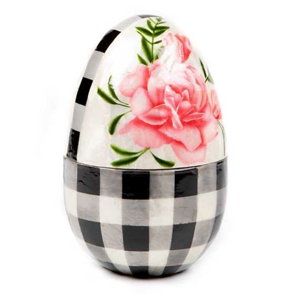 Mackenzie-Childs Rosy Posy Capiz Egg - Picture 2 of 7